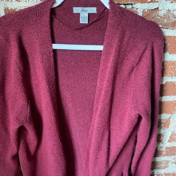 Bass burgundy color cardigan with pockets - Picture 8 of 8